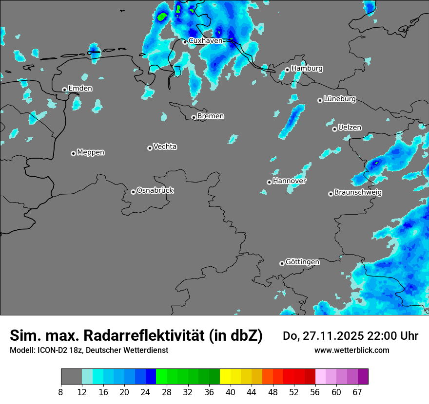 Modellkarten Simuliertes Radarbild