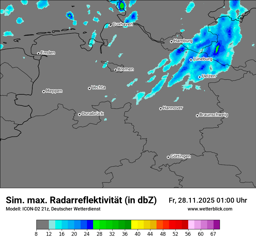 Modellkarten Simuliertes Radarbild