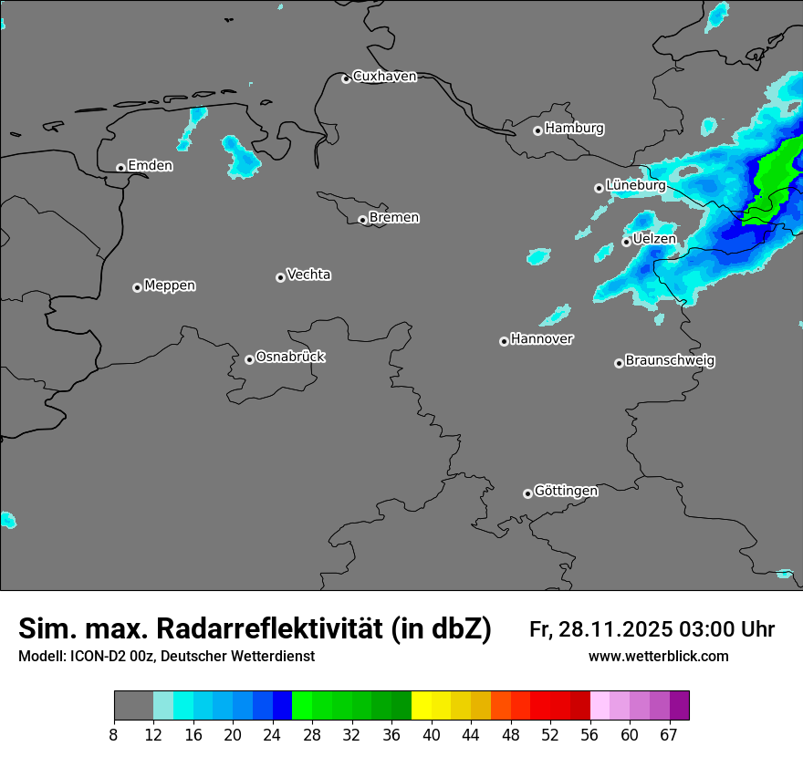 Modellkarten Simuliertes Radarbild