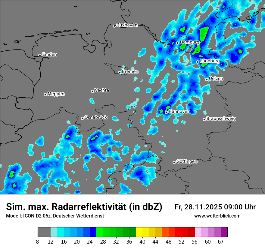 Modellkarten Simuliertes Radarbild