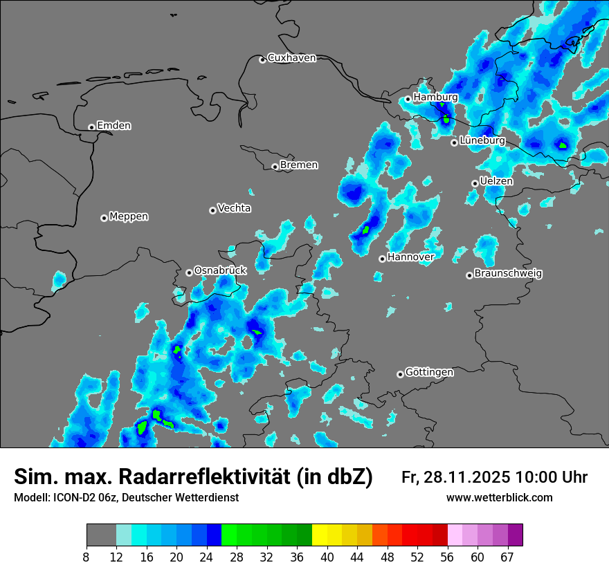 Modellkarten Simuliertes Radarbild
