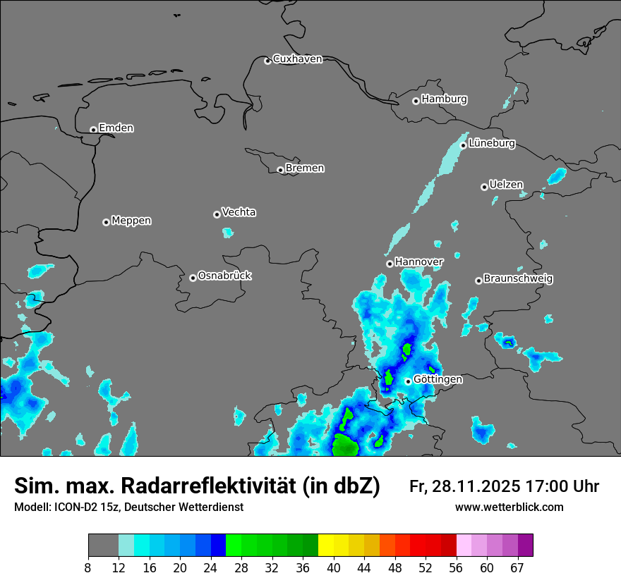 Modellkarten Simuliertes Radarbild