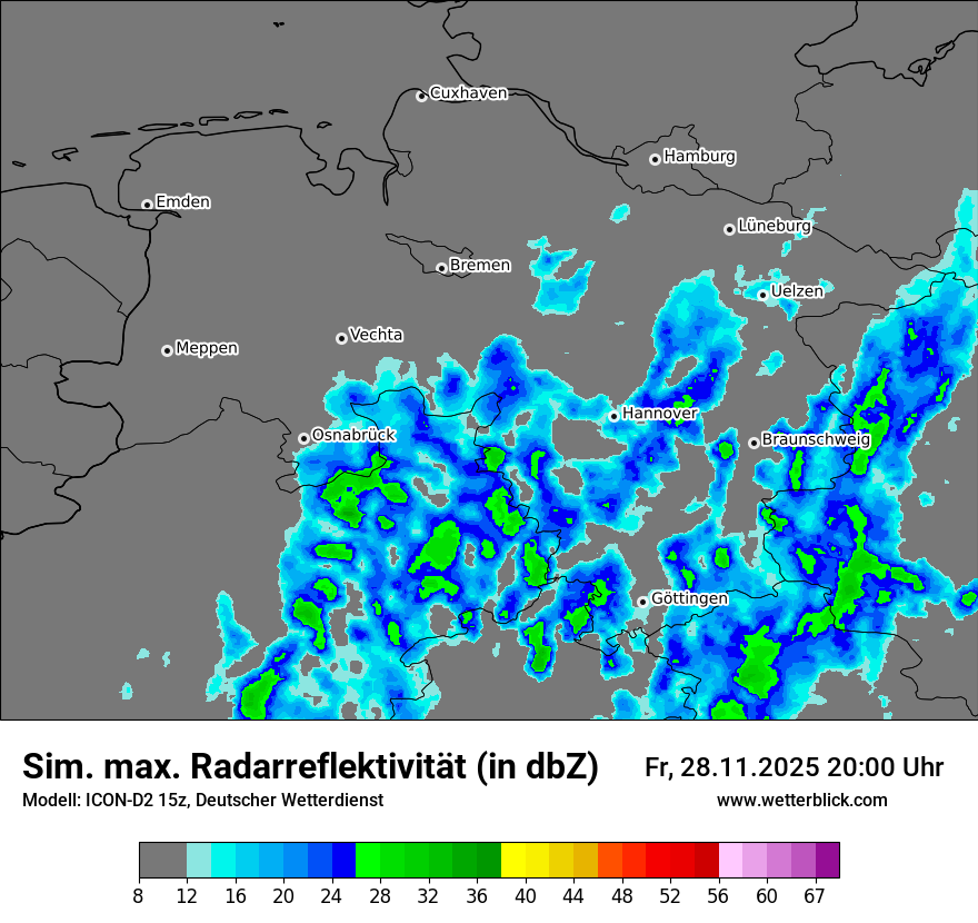 Modellkarten Simuliertes Radarbild