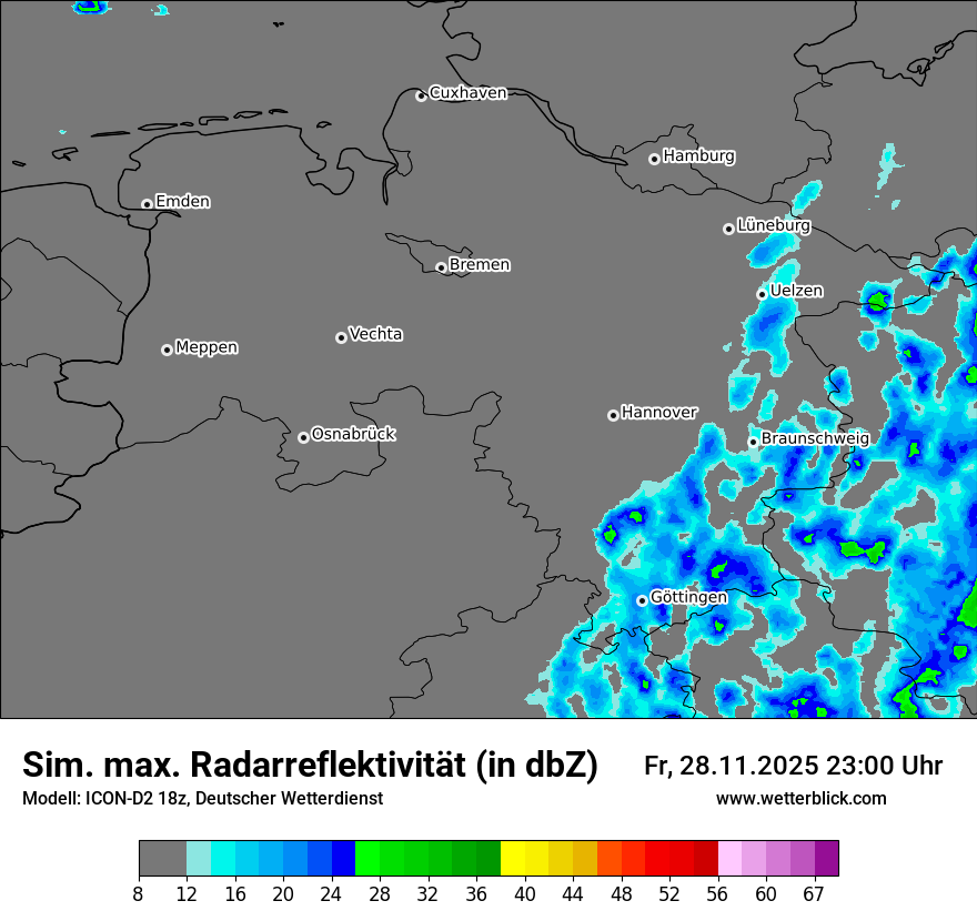Modellkarten Simuliertes Radarbild