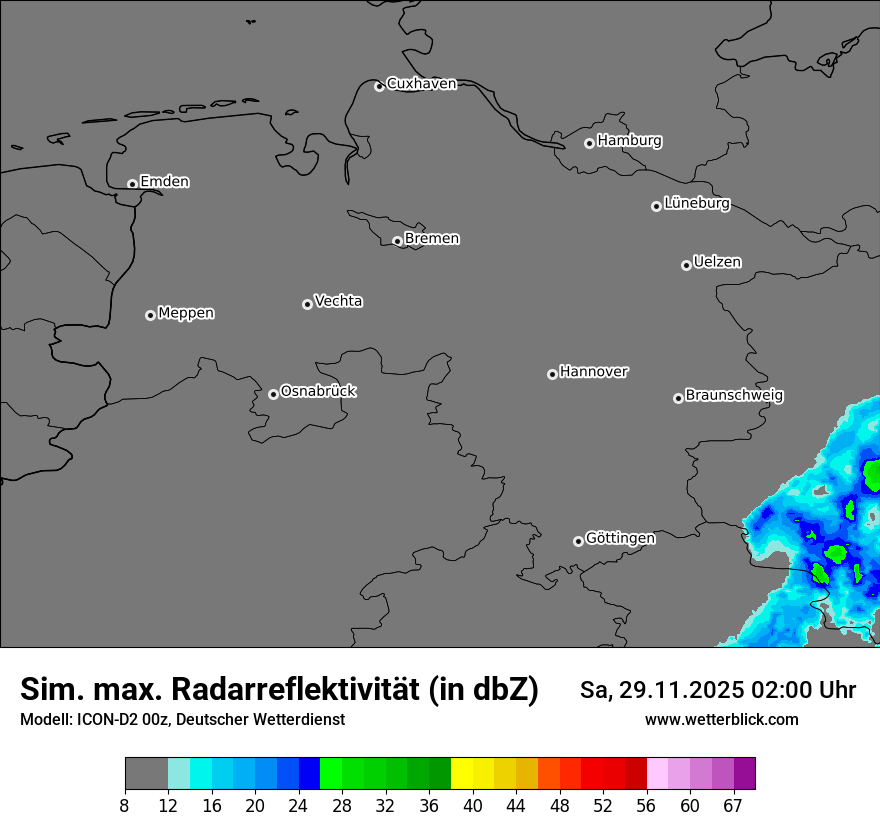 Modellkarten Simuliertes Radarbild