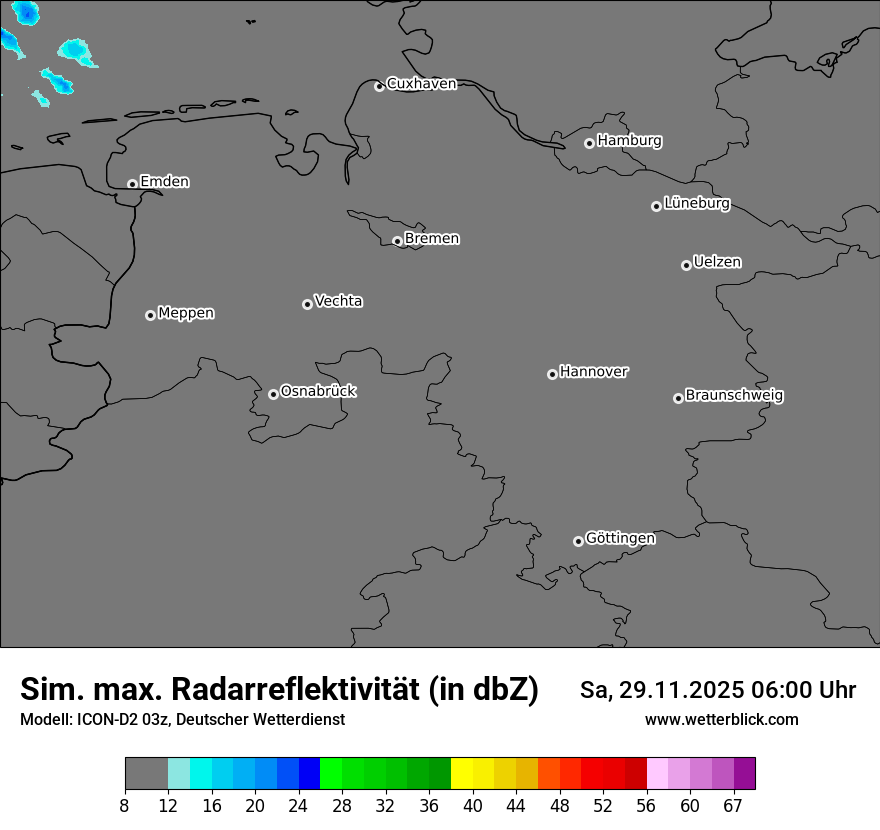 Modellkarten Simuliertes Radarbild
