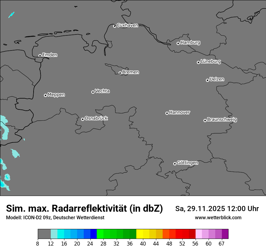 Modellkarten Simuliertes Radarbild