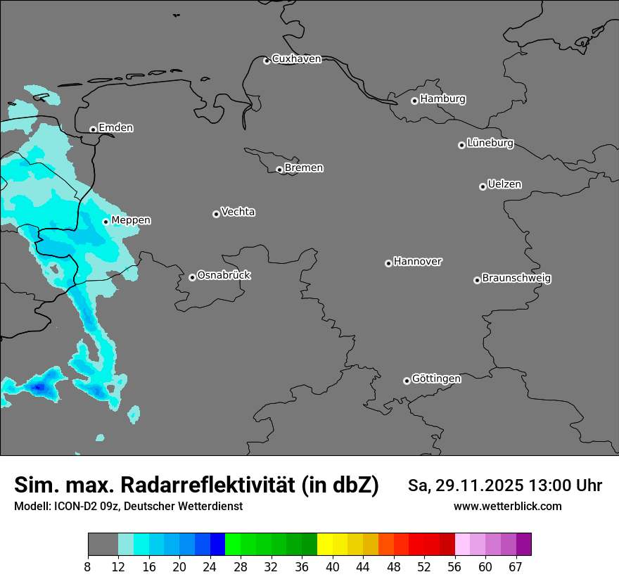 Modellkarten Simuliertes Radarbild