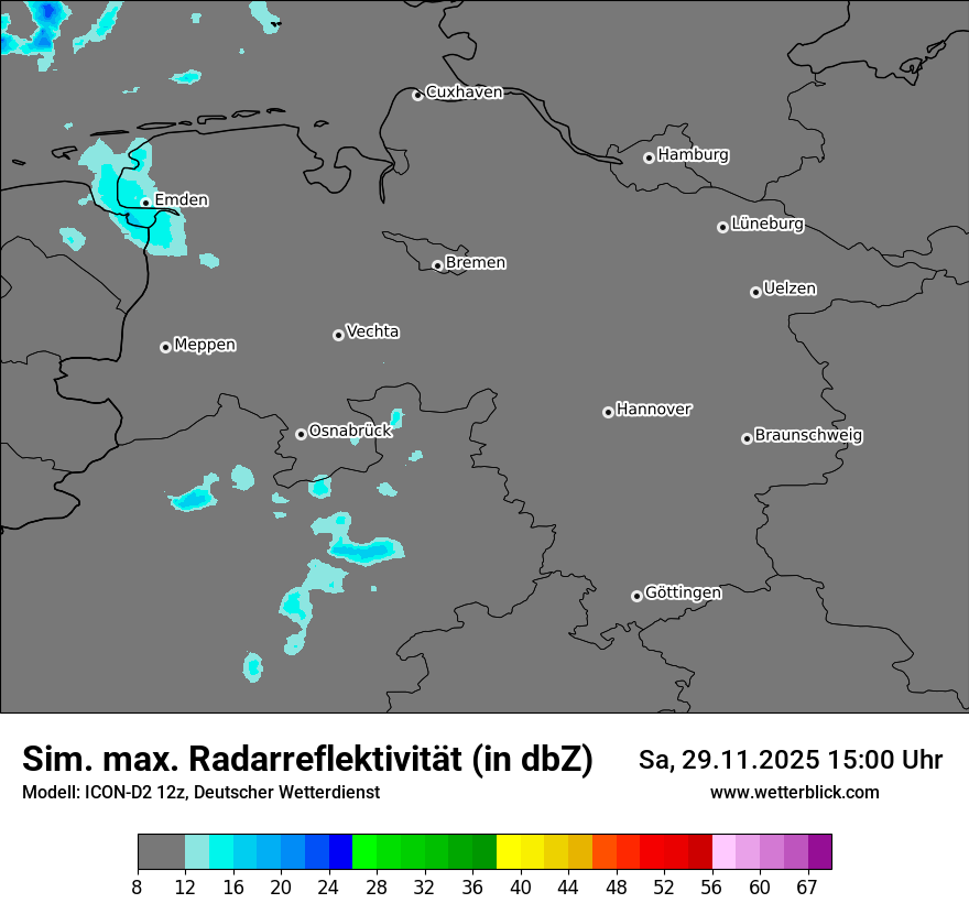 Modellkarten Simuliertes Radarbild