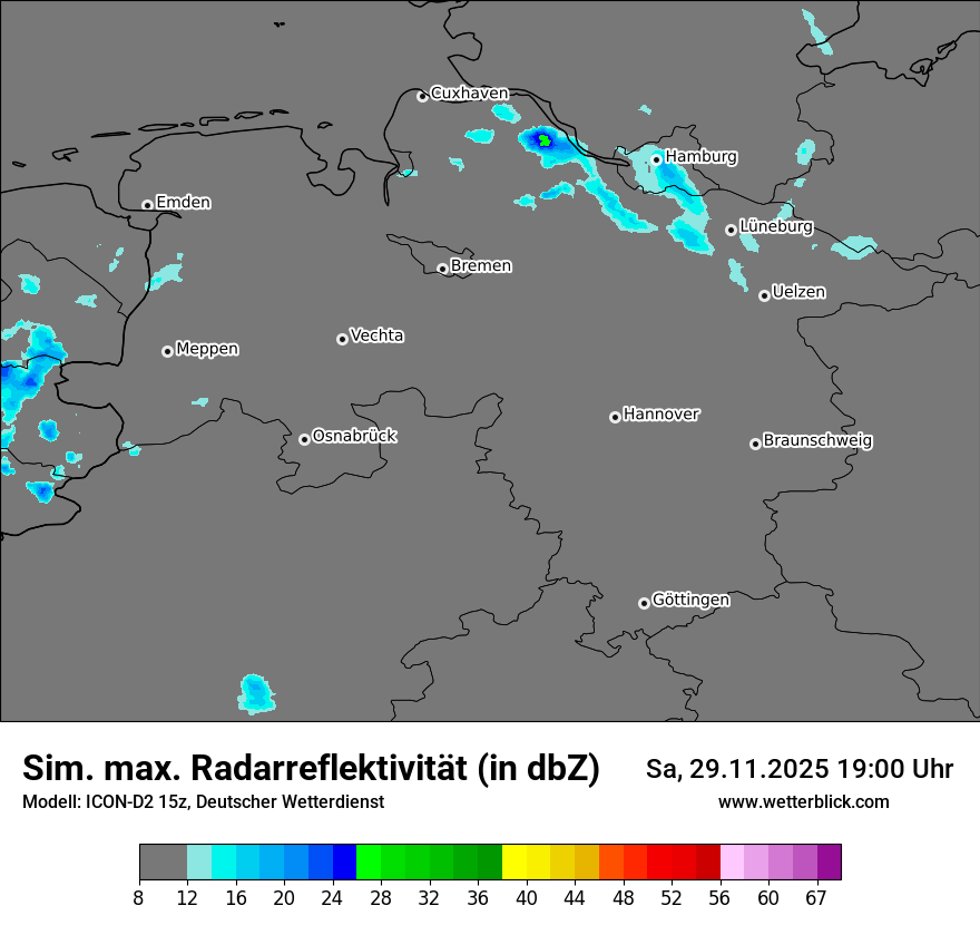Modellkarten Simuliertes Radarbild