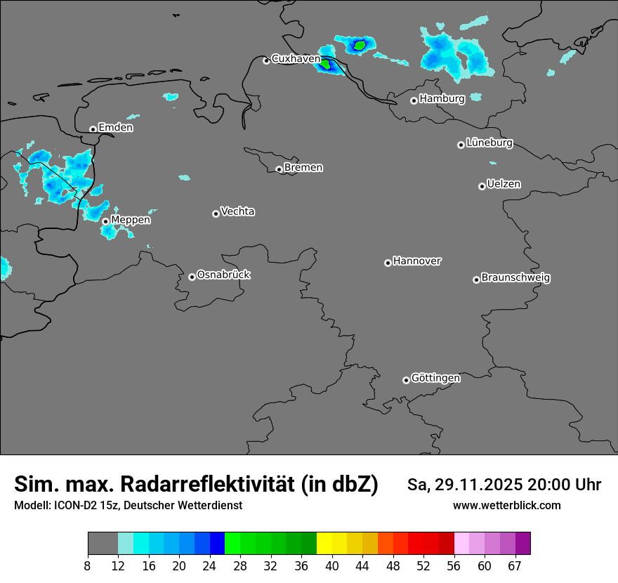 Modellkarten Simuliertes Radarbild