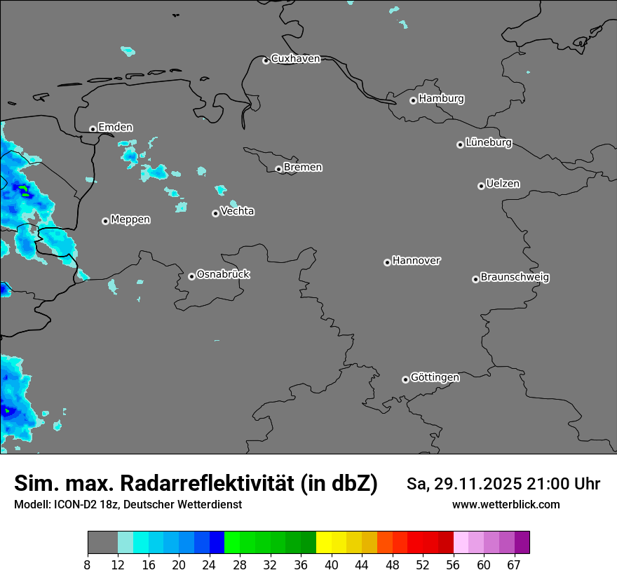 Modellkarten Simuliertes Radarbild