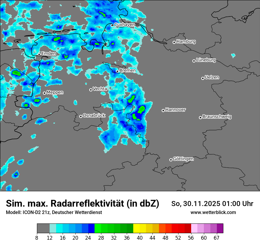 Modellkarten Simuliertes Radarbild
