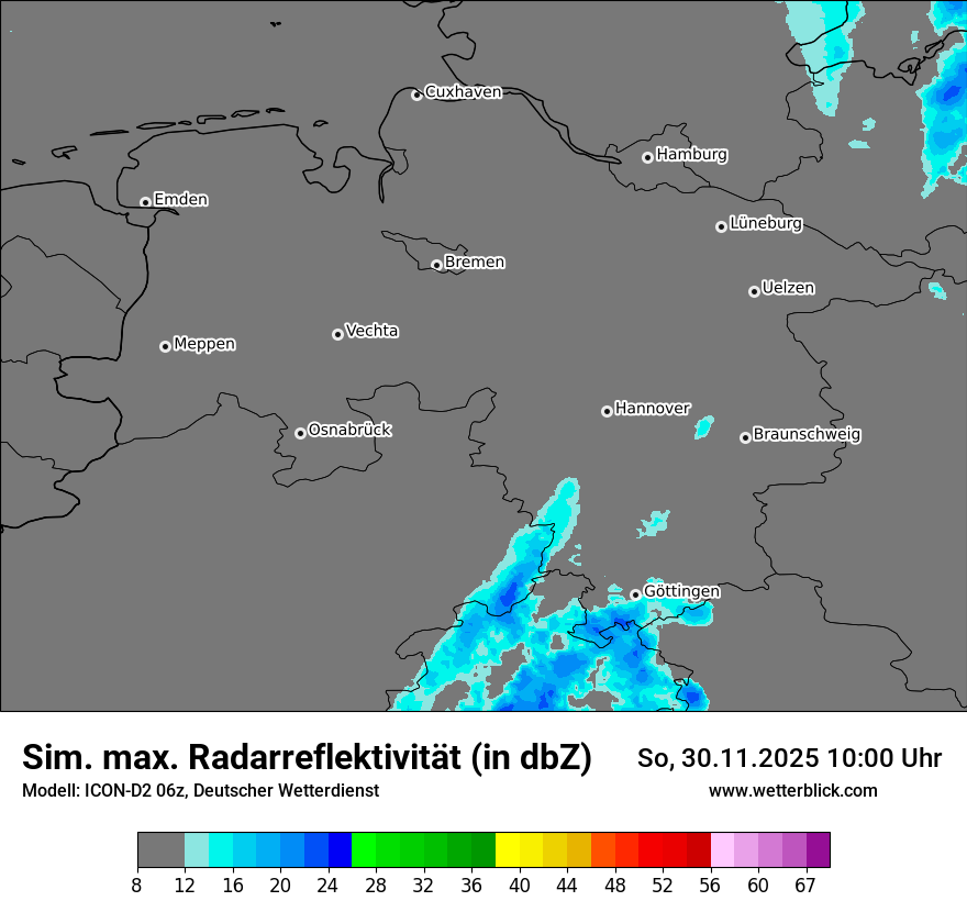 Modellkarten Simuliertes Radarbild
