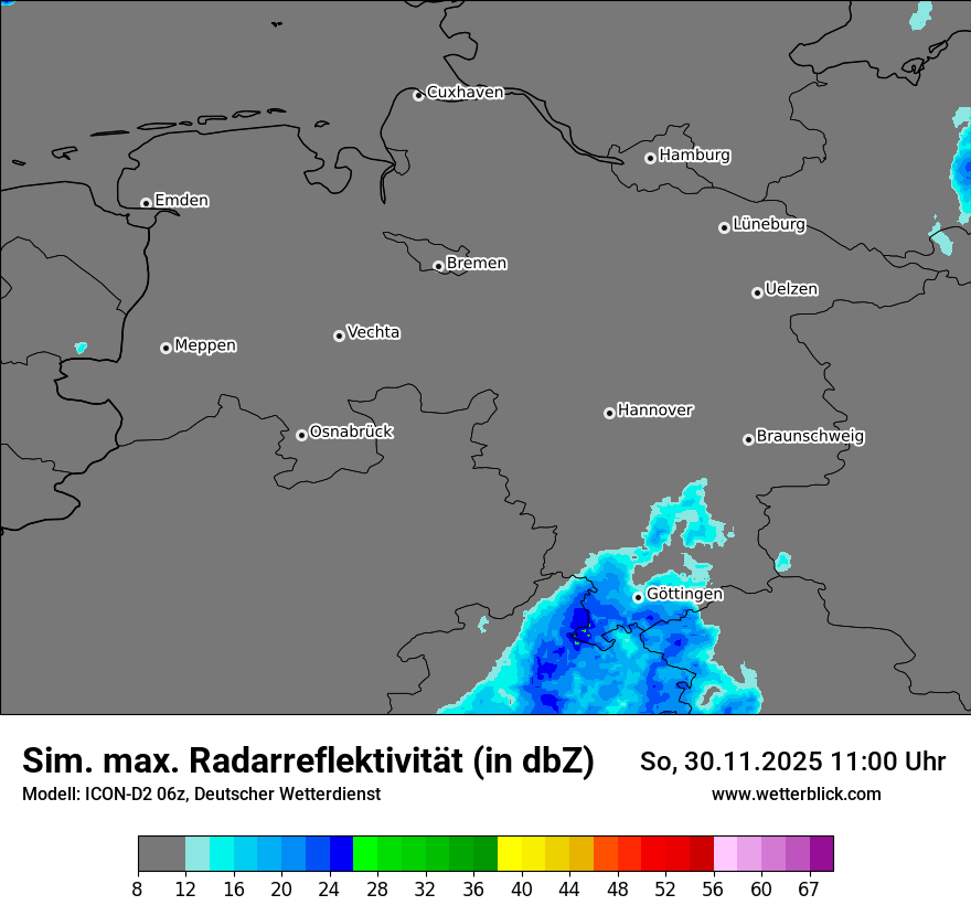 Modellkarten Simuliertes Radarbild