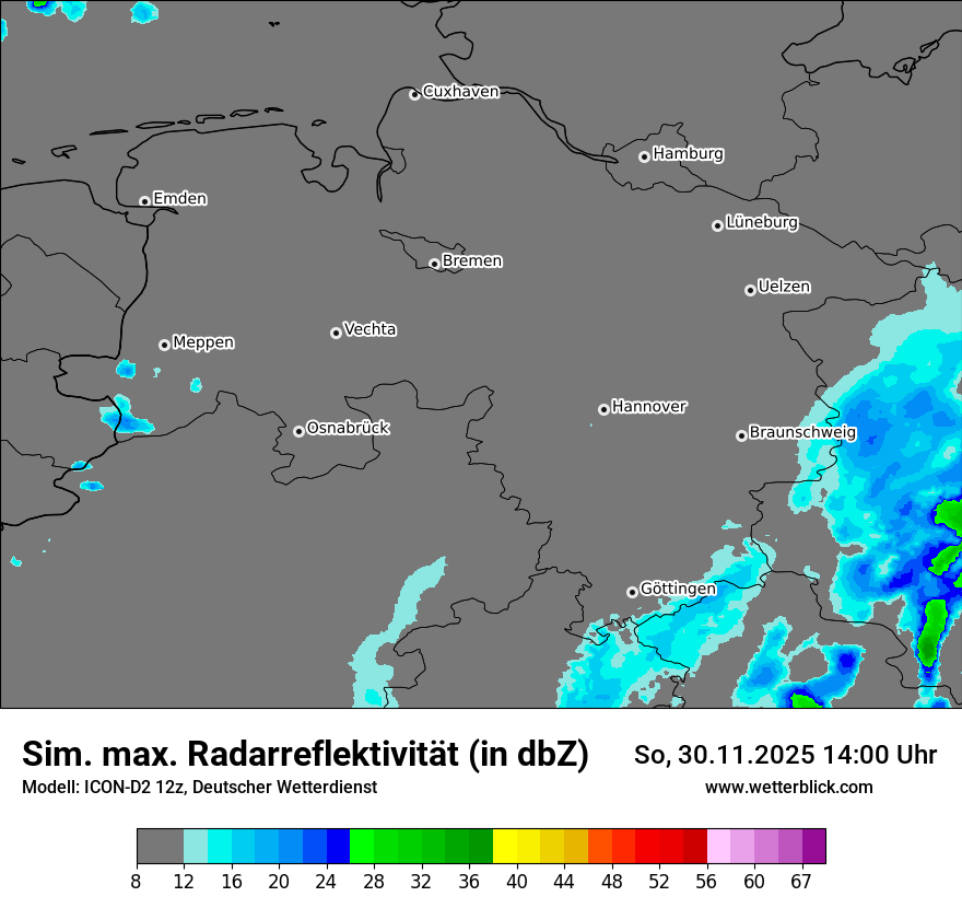Modellkarten Simuliertes Radarbild