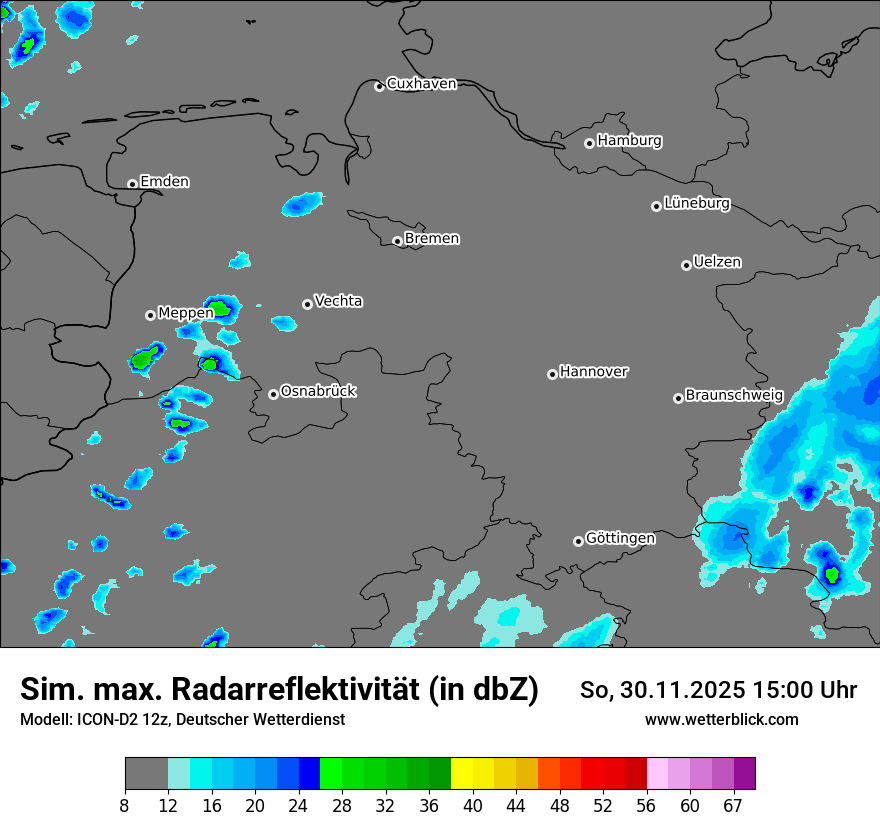 Modellkarten Simuliertes Radarbild