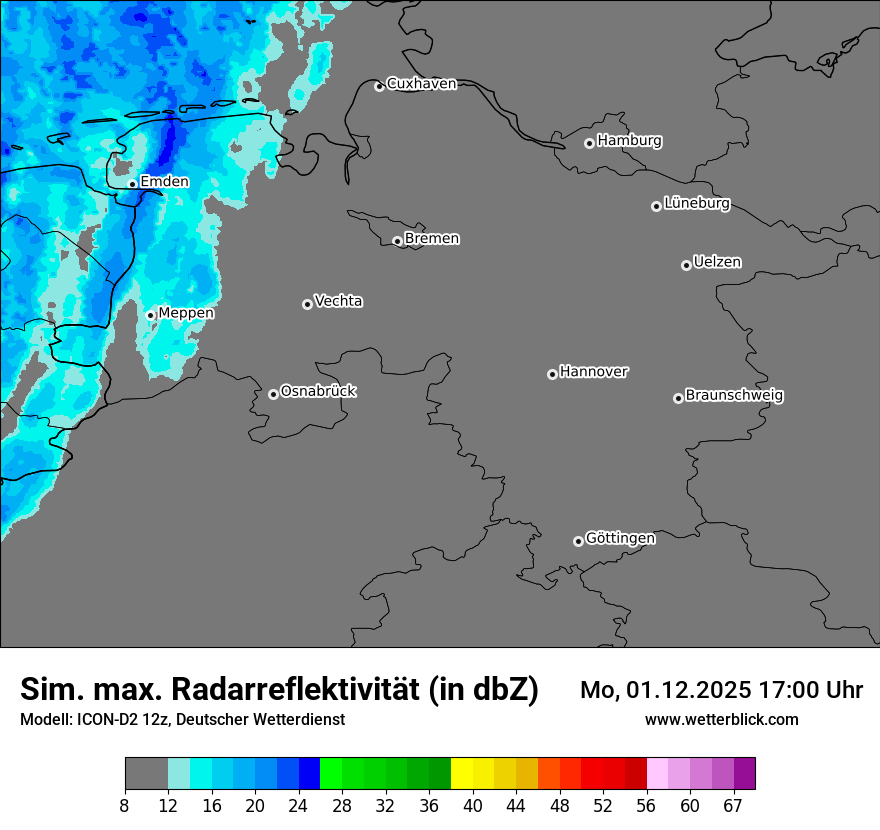 Modellkarten Simuliertes Radarbild