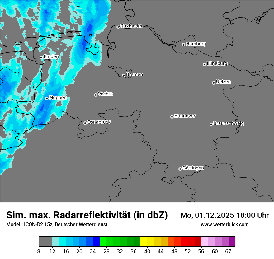 Modellkarten Simuliertes Radarbild