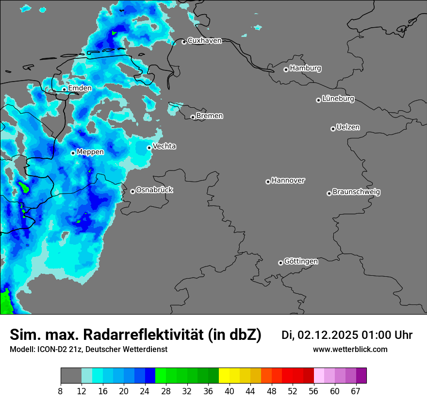 Modellkarten Simuliertes Radarbild