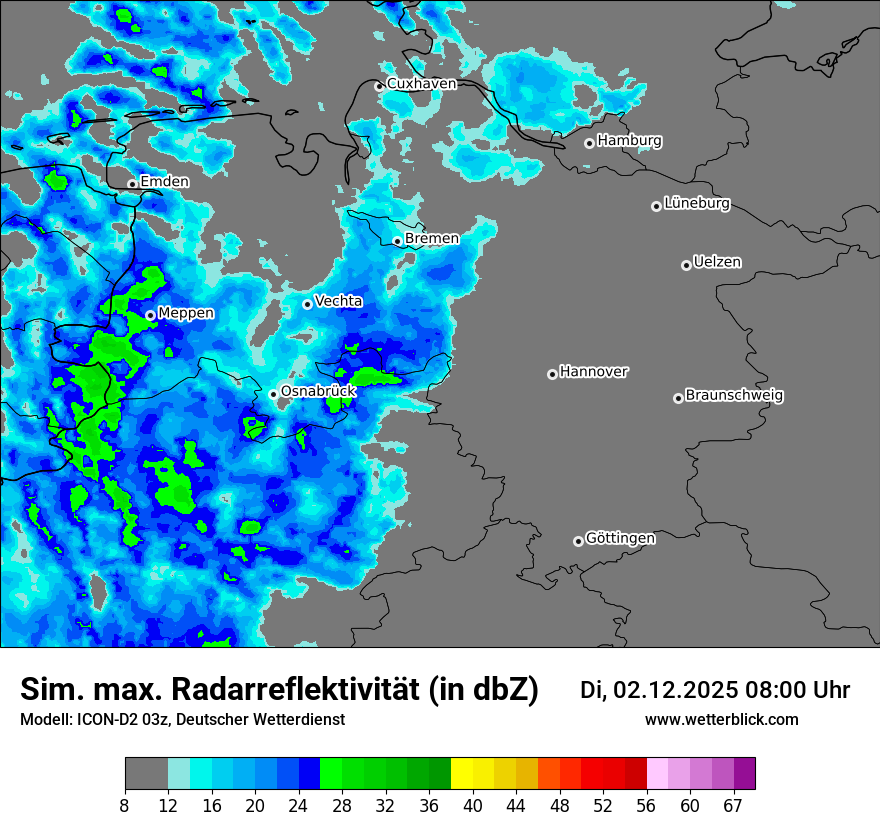 Modellkarten Simuliertes Radarbild