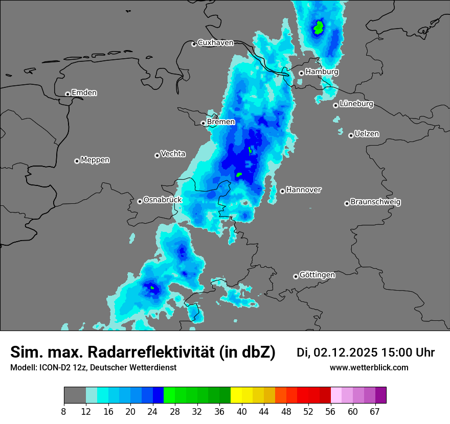 Modellkarten Simuliertes Radarbild
