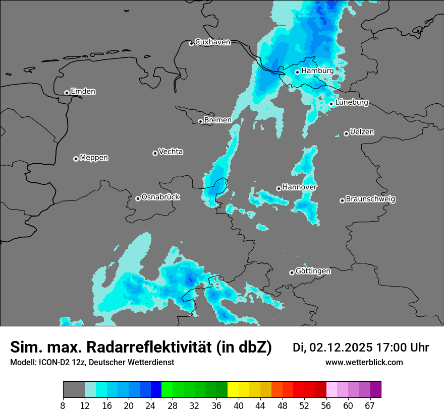 Modellkarten Simuliertes Radarbild