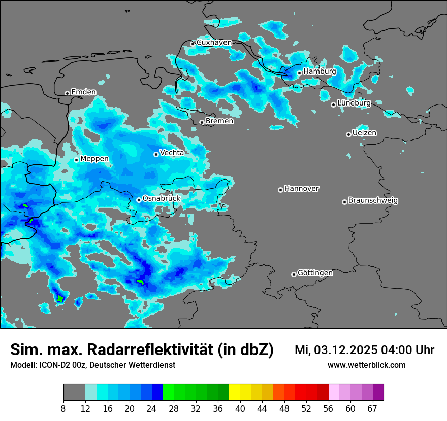 Modellkarten Simuliertes Radarbild