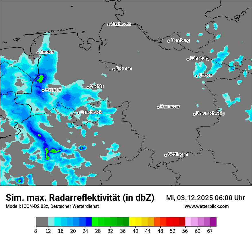 Modellkarten Simuliertes Radarbild