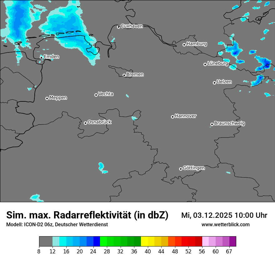 Modellkarten Simuliertes Radarbild