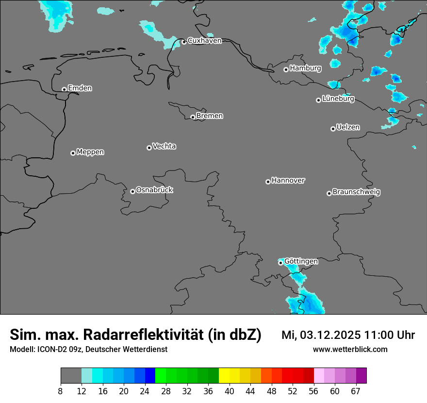 Modellkarten Simuliertes Radarbild