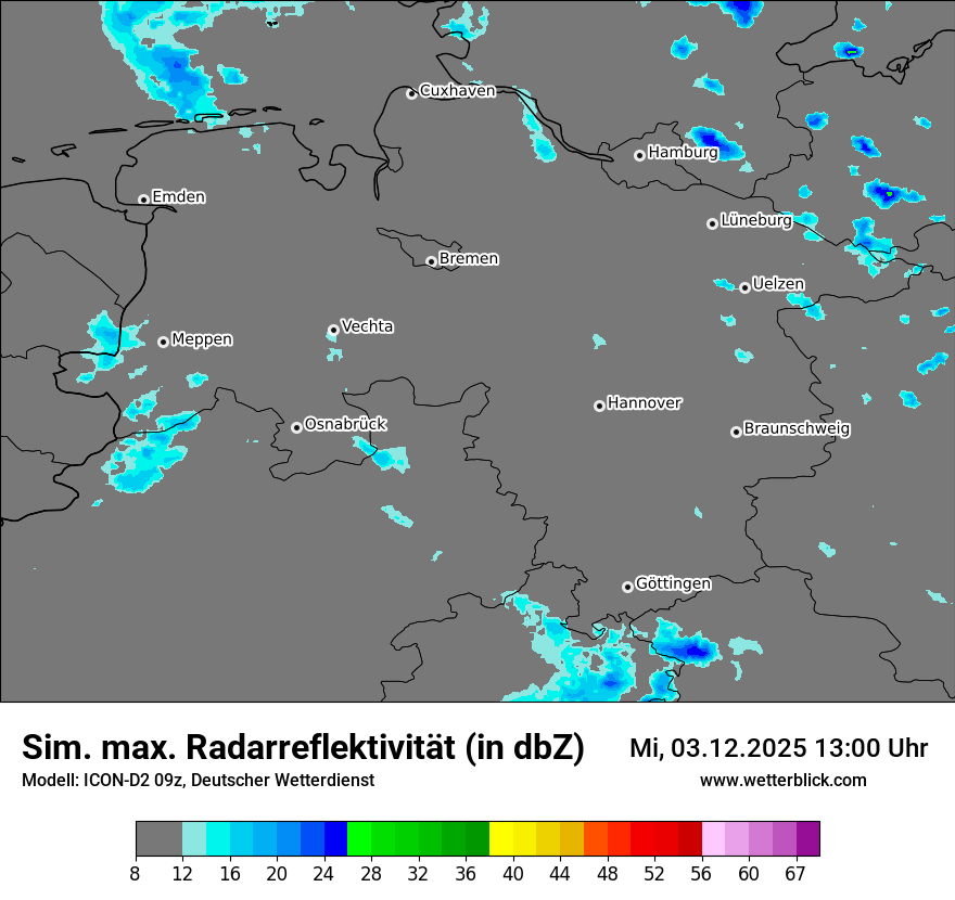 Modellkarten Simuliertes Radarbild