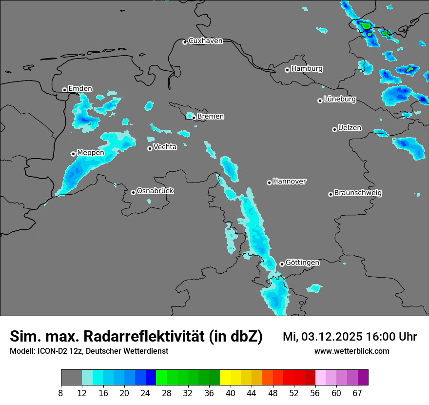 Modellkarten Simuliertes Radarbild