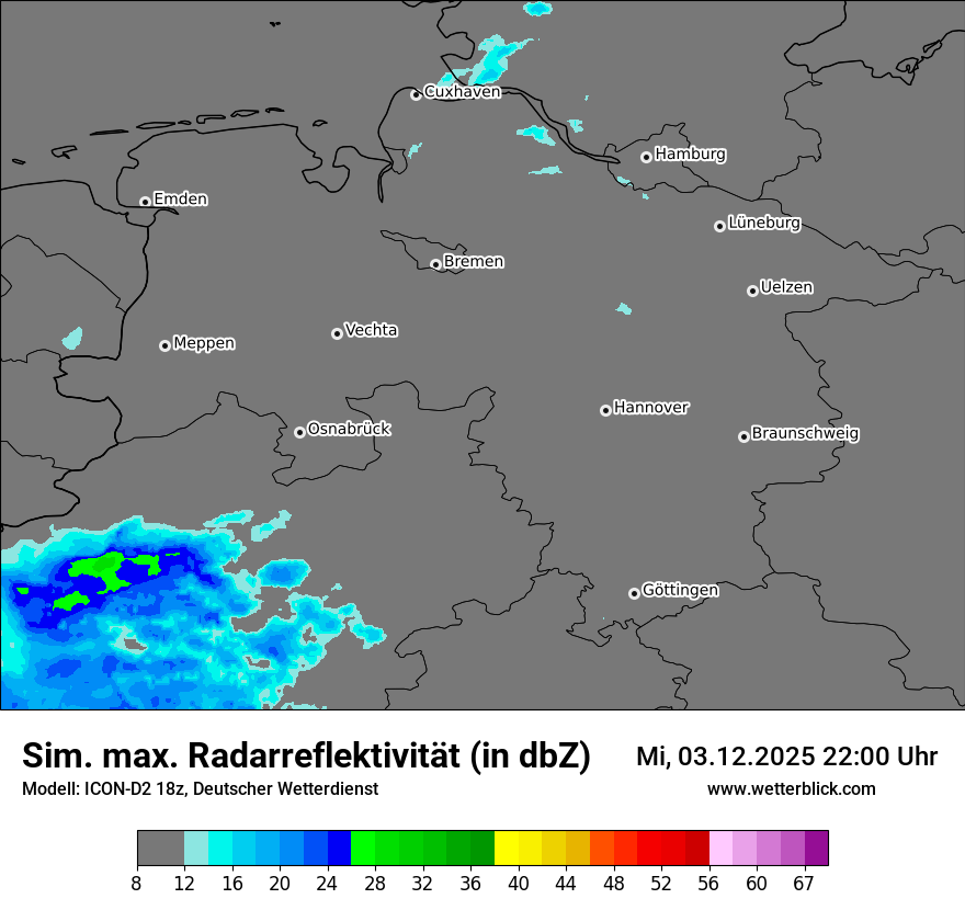 Modellkarten Simuliertes Radarbild