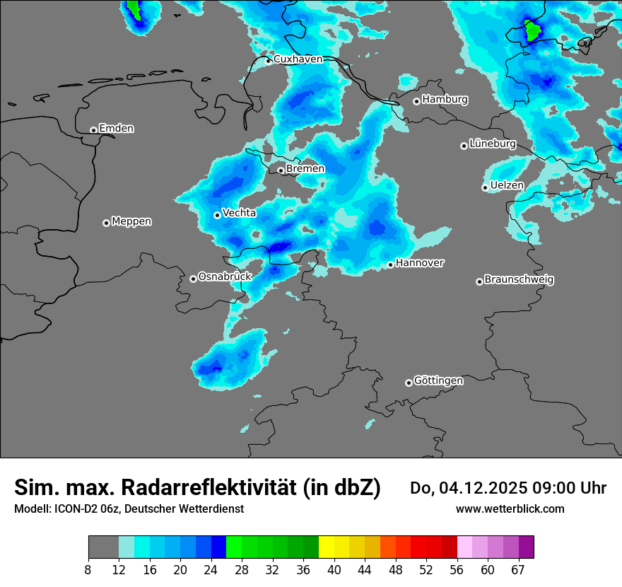 Modellkarten Simuliertes Radarbild