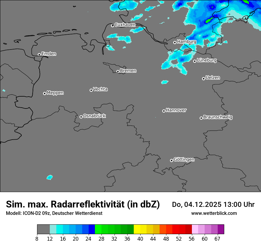 Modellkarten Simuliertes Radarbild