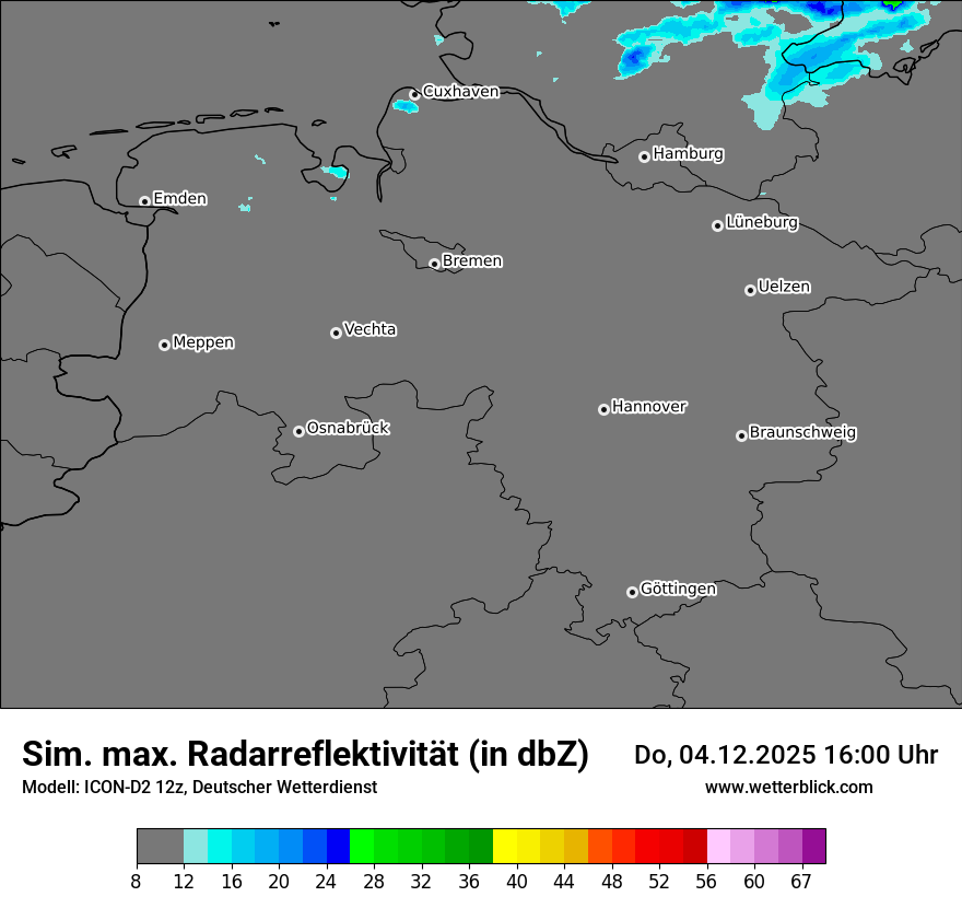 Modellkarten Simuliertes Radarbild
