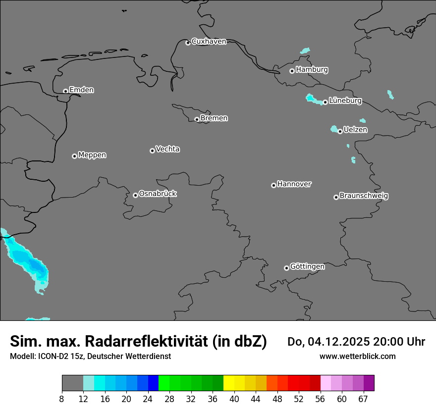 Modellkarten Simuliertes Radarbild