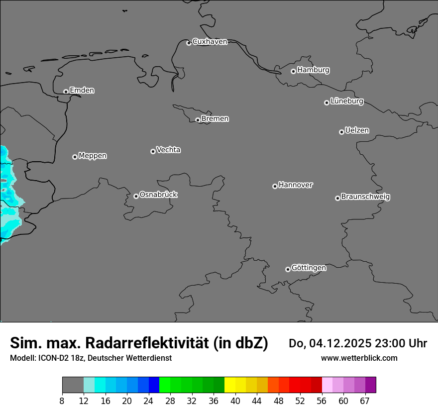 Modellkarten Simuliertes Radarbild