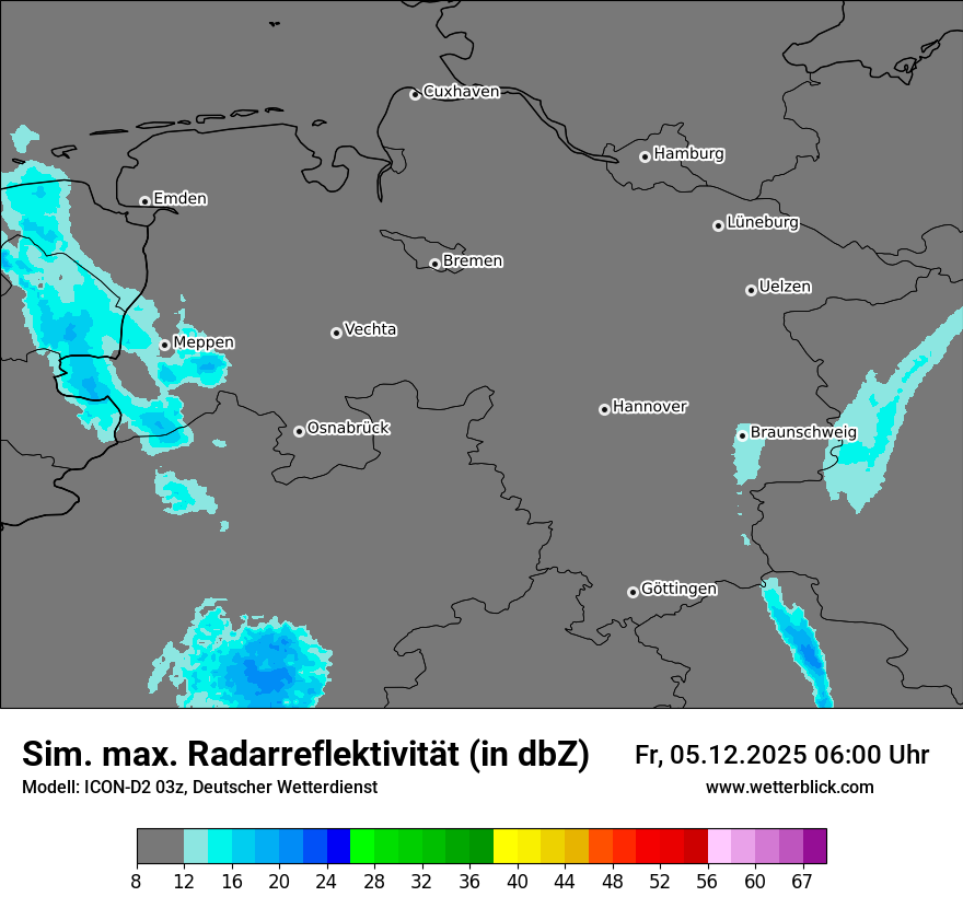 Modellkarten Simuliertes Radarbild