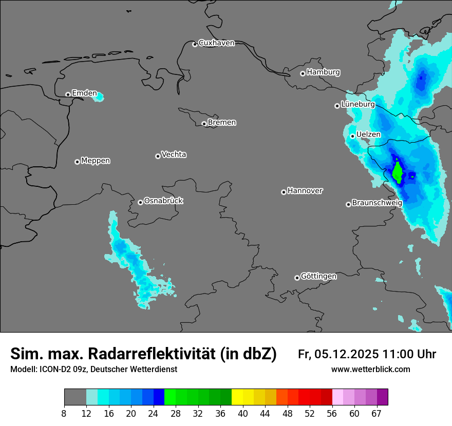 Modellkarten Simuliertes Radarbild