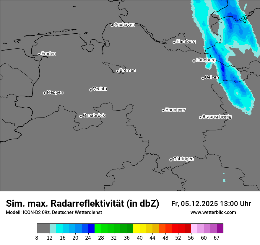 Modellkarten Simuliertes Radarbild
