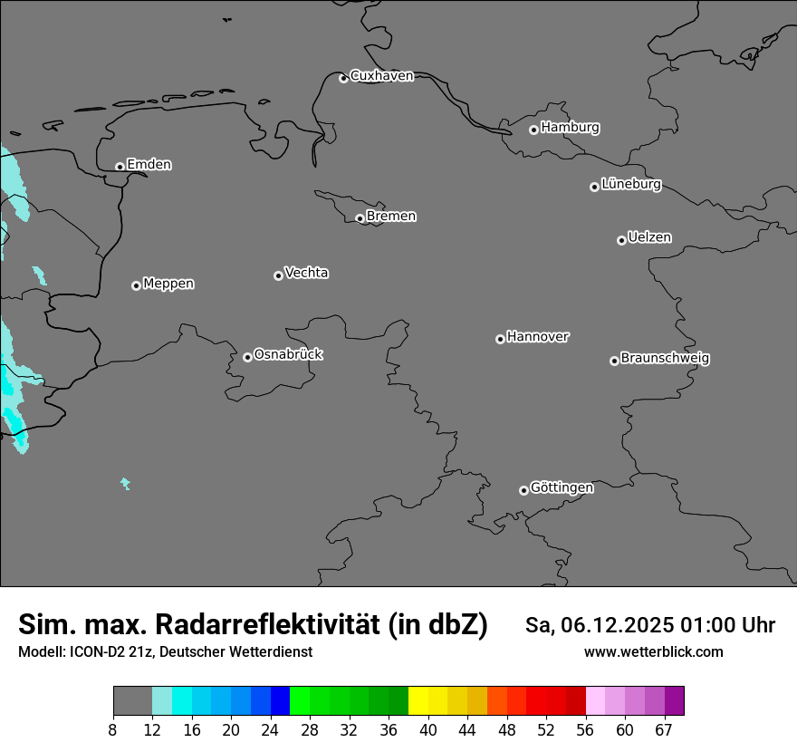 Modellkarten Simuliertes Radarbild