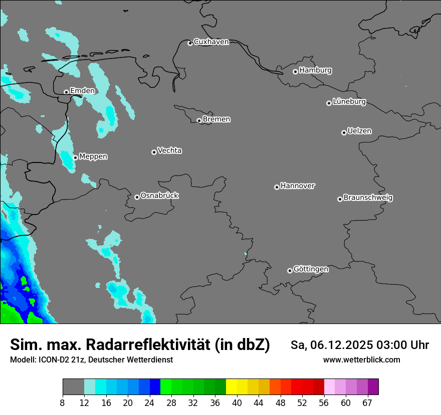 Modellkarten Simuliertes Radarbild