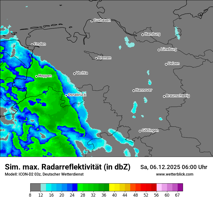 Modellkarten Simuliertes Radarbild