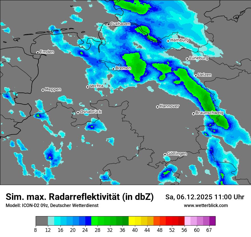Modellkarten Simuliertes Radarbild