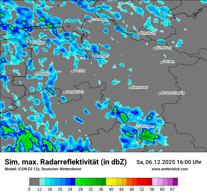 Modellkarten Simuliertes Radarbild