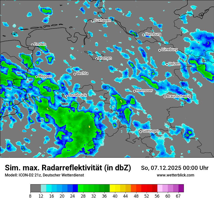 Modellkarten Simuliertes Radarbild