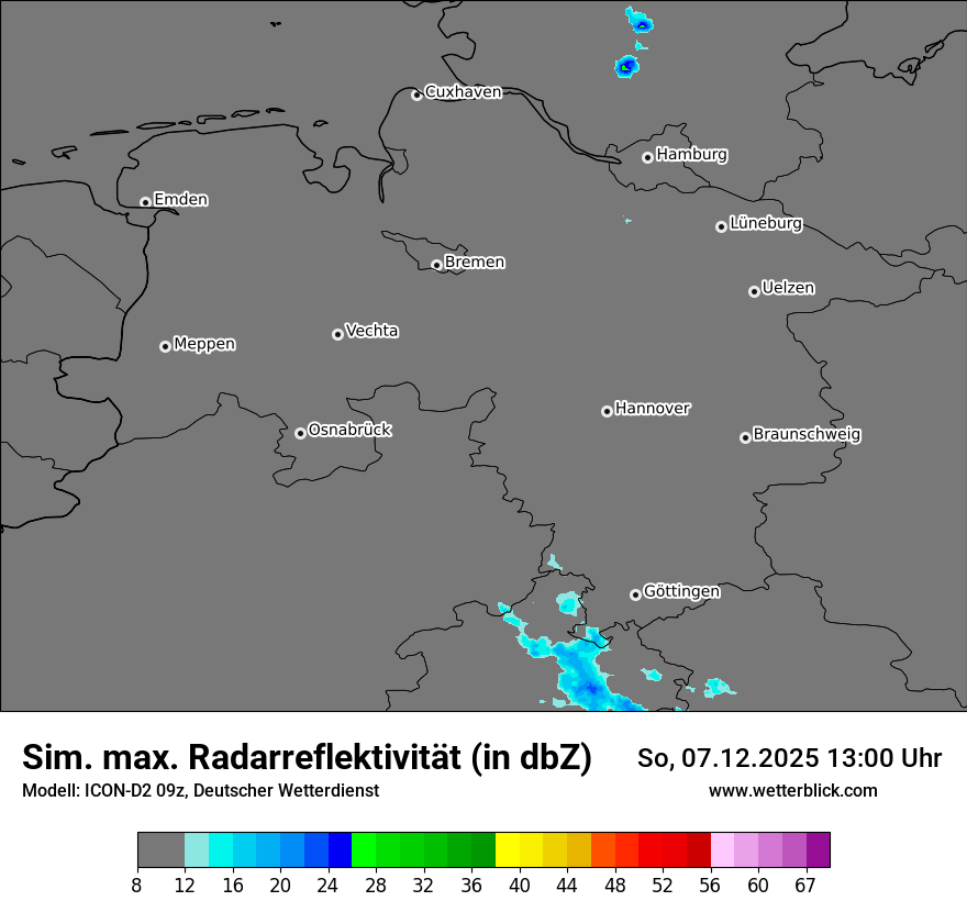 Modellkarten Simuliertes Radarbild