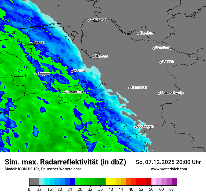 Modellkarten Simuliertes Radarbild